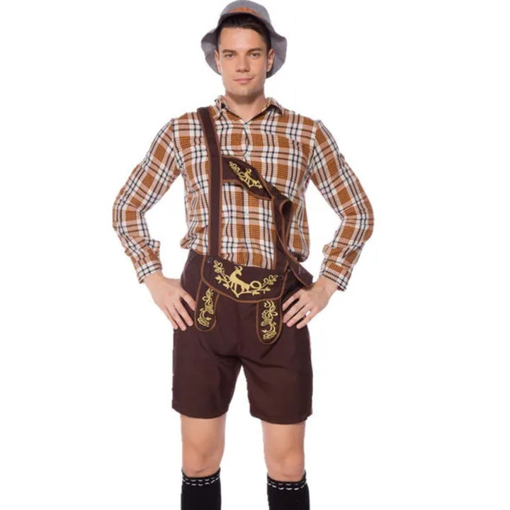 Men’s Lederhosen Eduardo – Traditional Bavarian Oktoberfest Outfit-M-State of Style