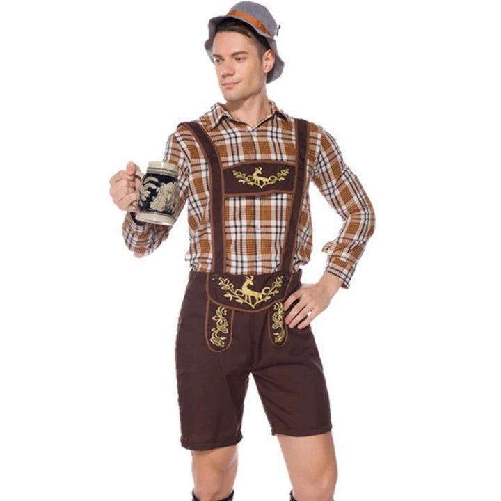 Men’s Lederhosen Eduardo – Traditional Bavarian Oktoberfest Outfit-M-State of Style
