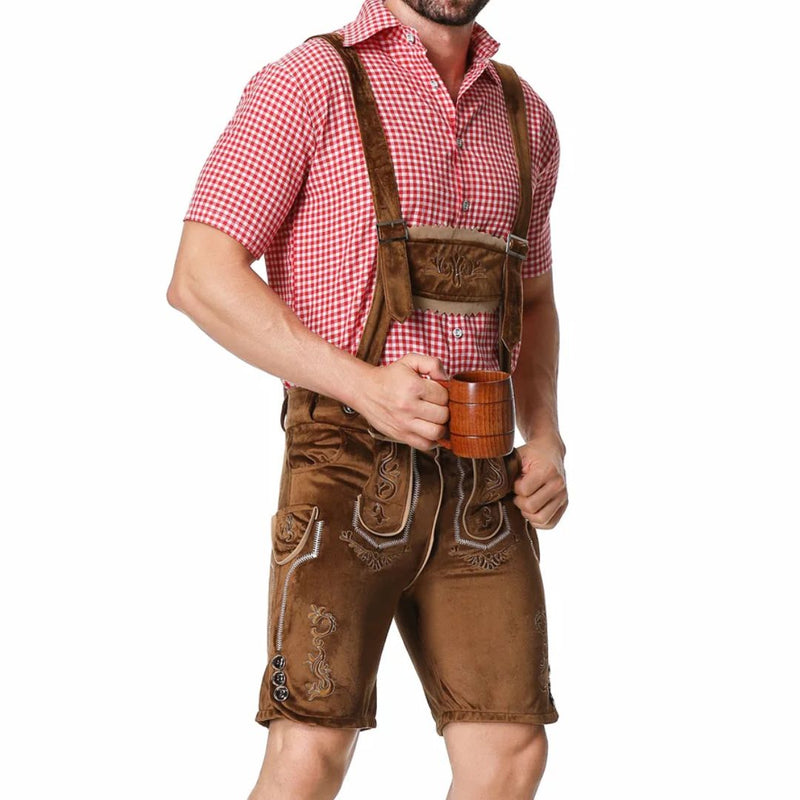 Men’s Lederhosen Gregory – Traditional Bavarian Oktoberfest Outfit-Black-M-State of Style