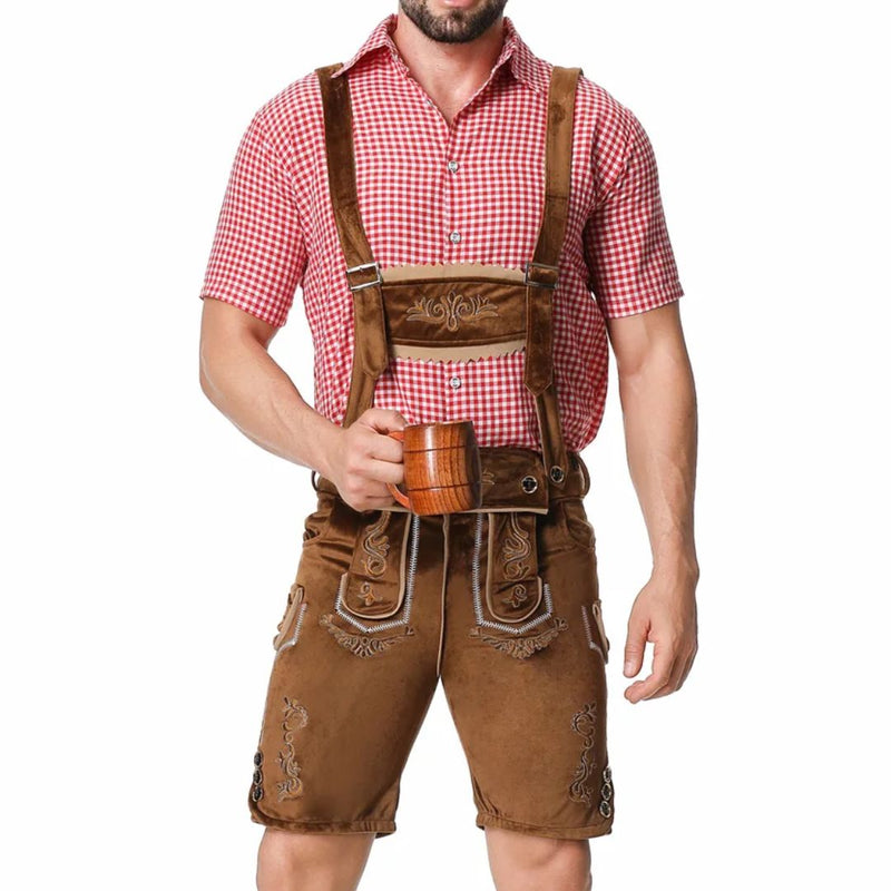 Men’s Lederhosen Gregory – Traditional Bavarian Oktoberfest Outfit-Black-M-State of Style