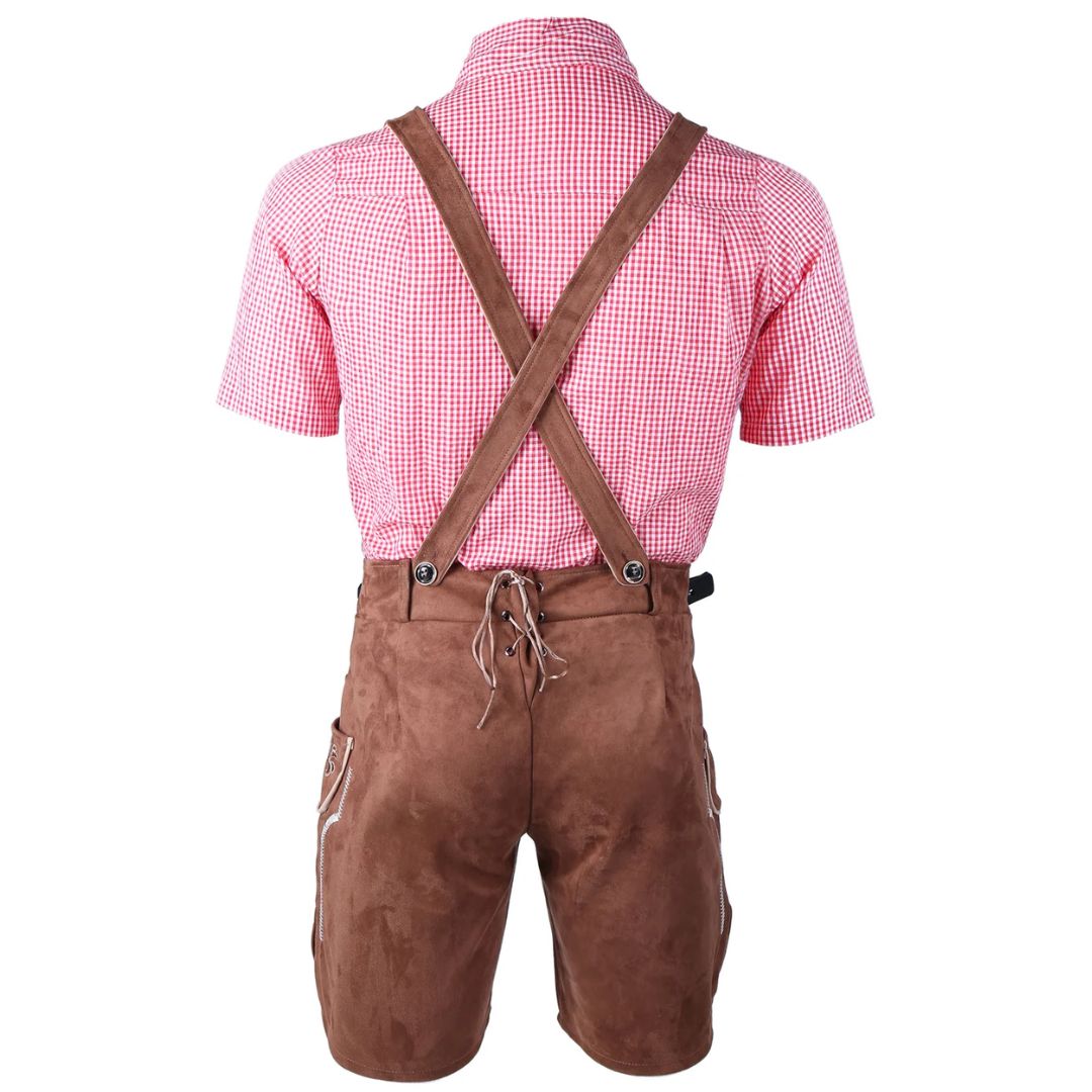 Men’s Lederhosen Gregory – Traditional Bavarian Oktoberfest Outfit-Black-M-State of Style