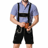 Men’s Lederhosen Gregory – Traditional Bavarian Oktoberfest Outfit-Black-M-State of Style