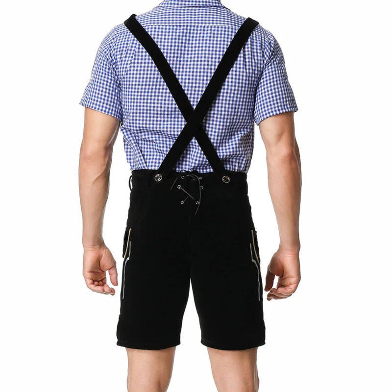 Men’s Lederhosen Gregory – Traditional Bavarian Oktoberfest Outfit-Black-M-State of Style