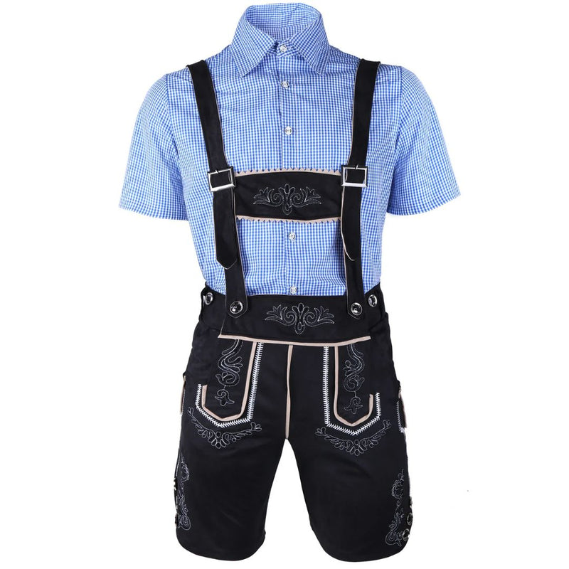 Men’s Lederhosen Gregory – Traditional Bavarian Oktoberfest Outfit-Black-M-State of Style