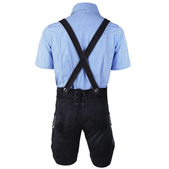 Men’s Lederhosen Gregory – Traditional Bavarian Oktoberfest Outfit-Black-M-State of Style
