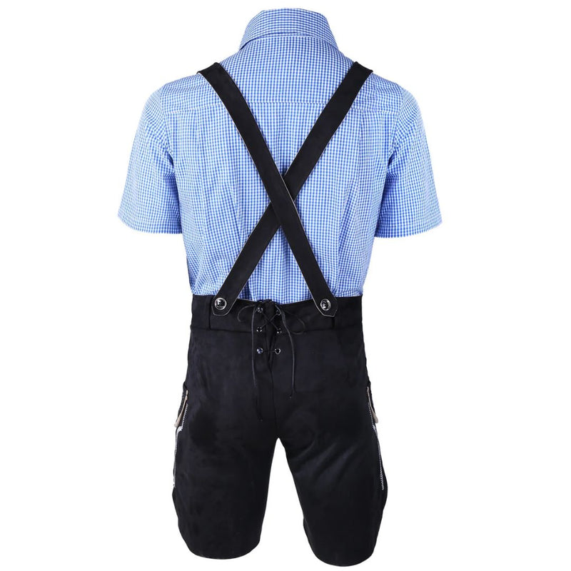 Men’s Lederhosen Gregory – Traditional Bavarian Oktoberfest Outfit-Black-M-State of Style