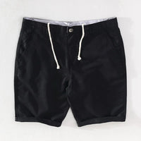 Men's linen-cotton summer shorts with button closure - Sandro-Black-S-State of Style