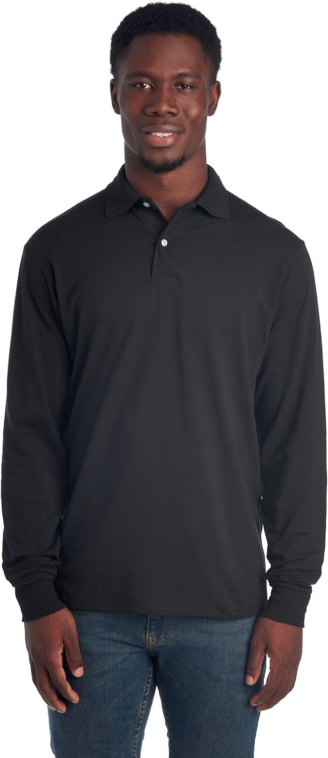 Men's Long Sleeve Polo Shirt - Mark-Black-S-State of Style