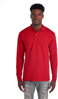 Men's Long Sleeve Polo Shirt - Mark-Red-S-State of Style