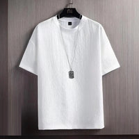 Men's Loose Fit Base Shirt in Plus Size-White-2XL-State of Style