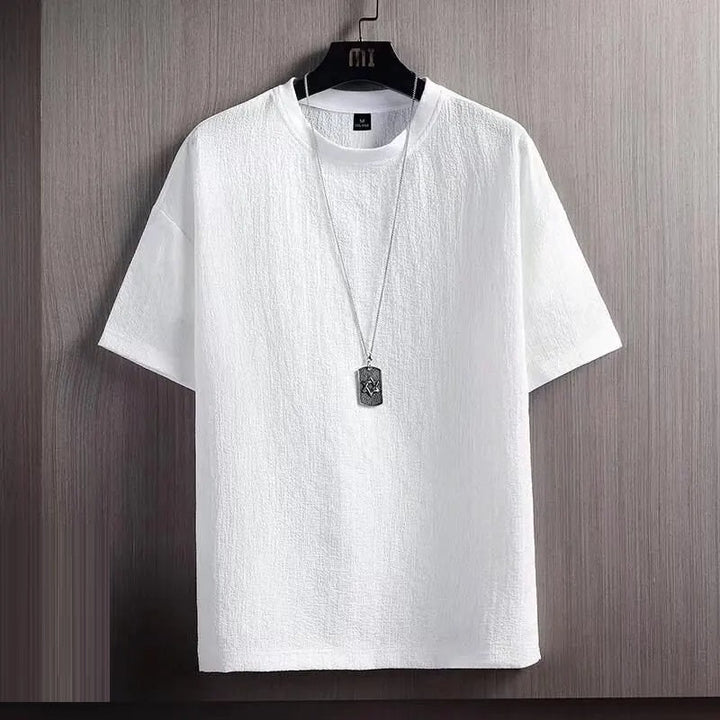 Men's Loose Fit Base Shirt in Plus Size-White-2XL-State of Style