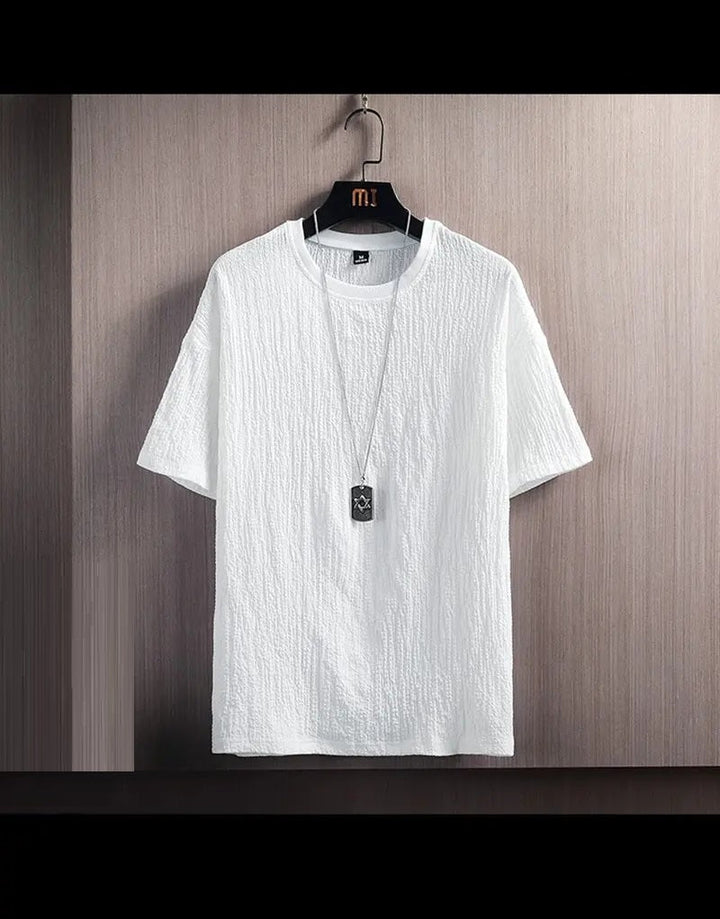 Men's Loose Fit Base Shirt in Plus Size-White-2XL-State of Style