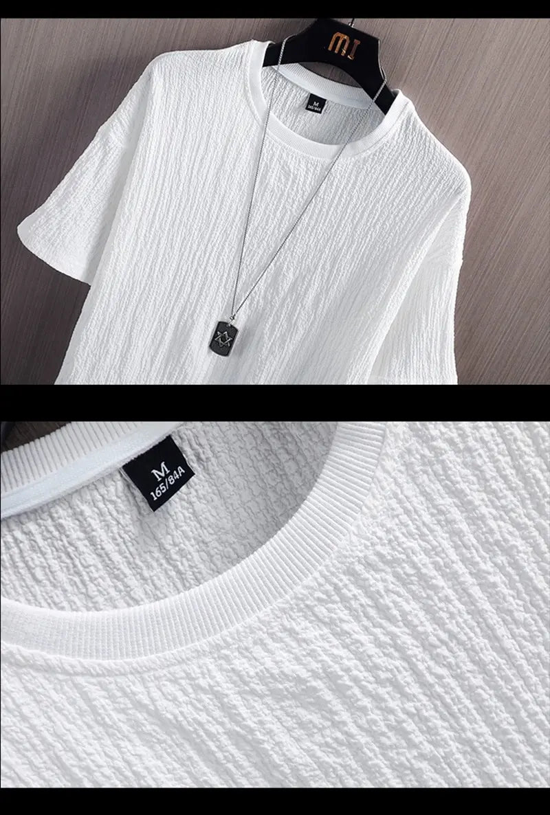 Men's Loose Fit Base Shirt in Plus Size-White-2XL-State of Style