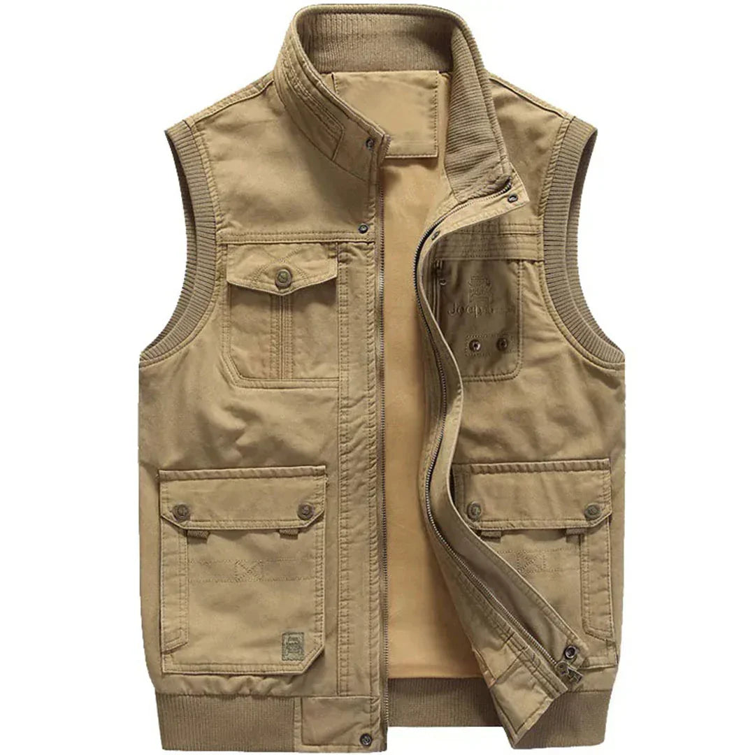 Men's outdoor vest with function – Magnus-Khaki-S-State of Style