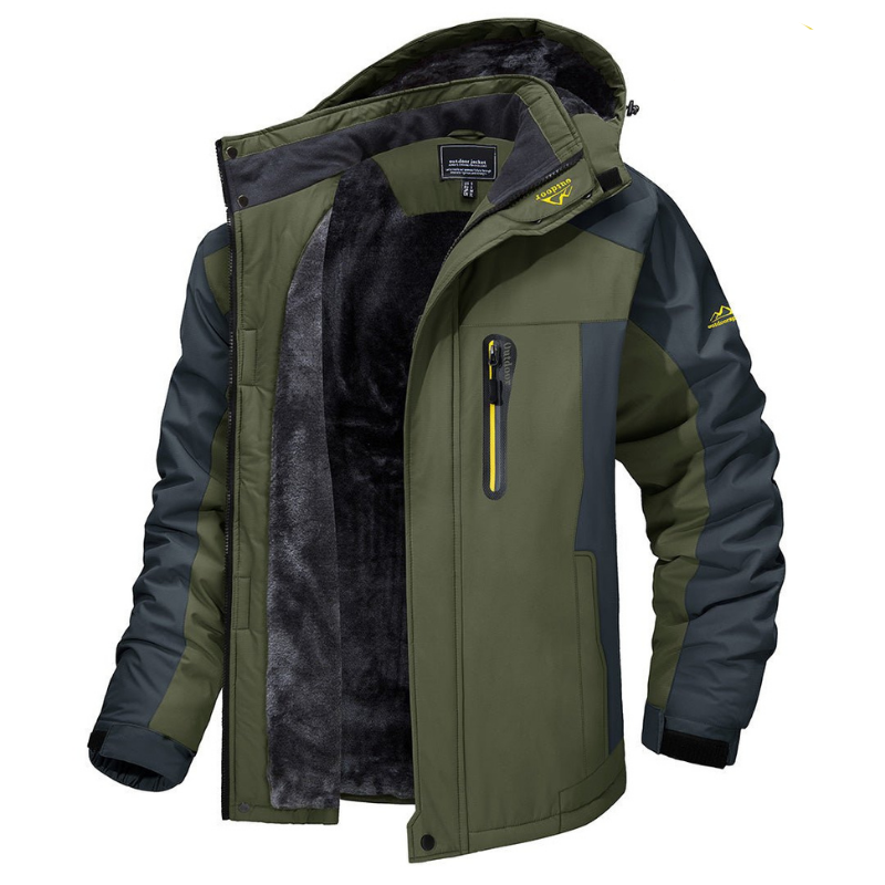 Men's Outdoor Winter Jacket - Everest-Green-S-State of Style