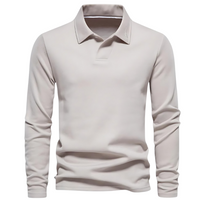 Men's Polo Long Sleeves - Vince-Beige-S-State of Style