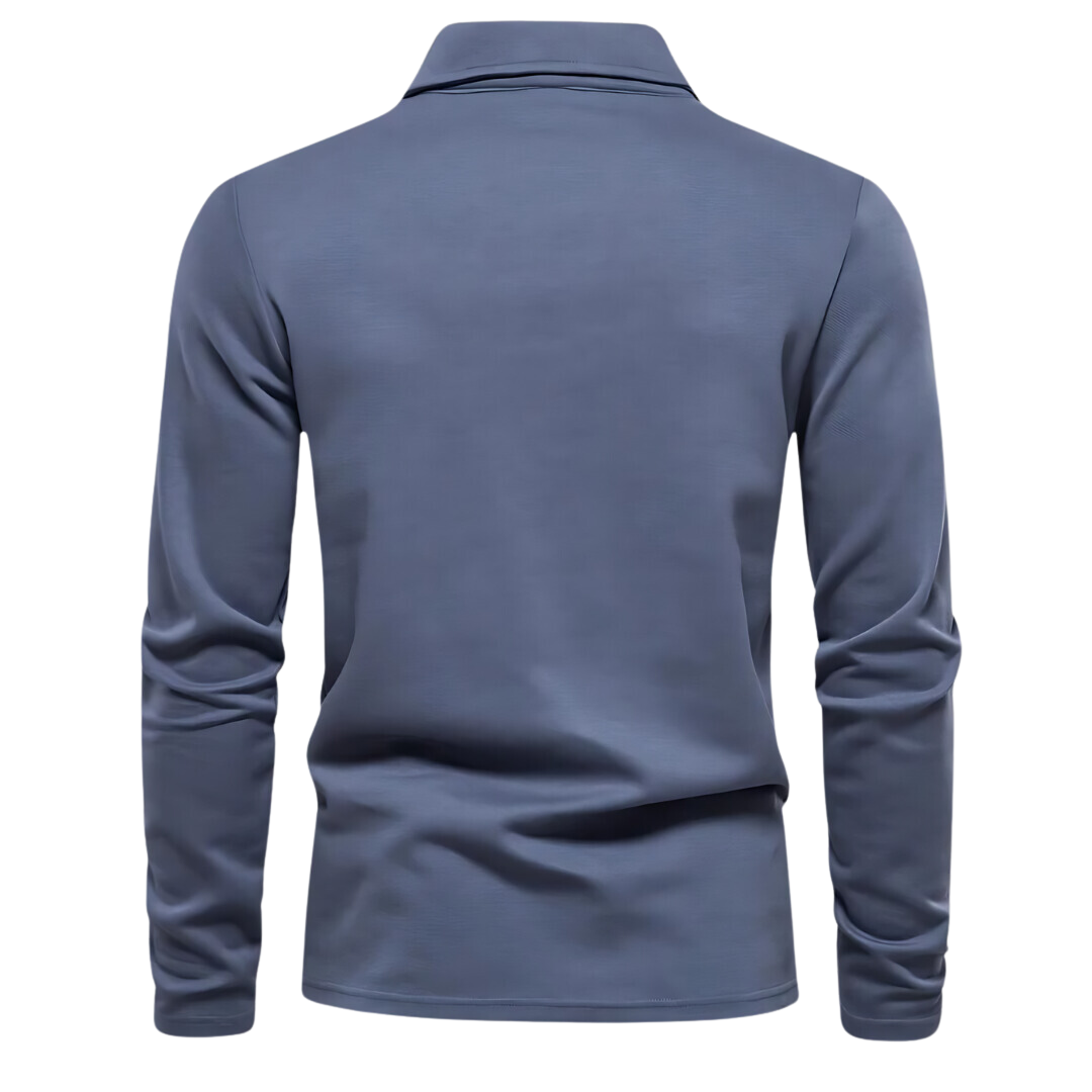 Men's Polo Long Sleeves - Vince-Blue-S-State of Style