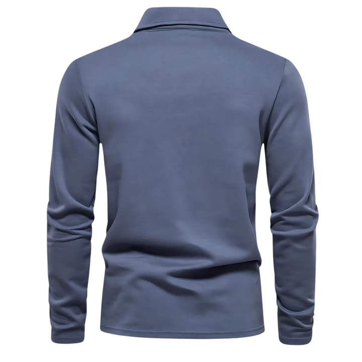 Men's Polo Long Sleeves - Vince-Blue-S-State of Style
