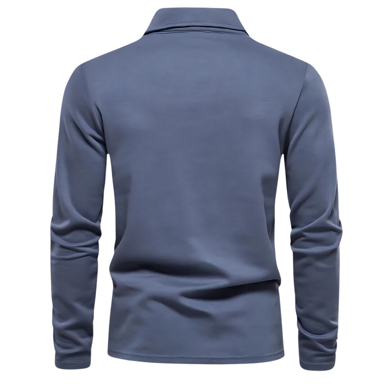 Men's Polo Long Sleeves - Vince-Blue-S-State of Style