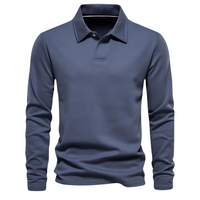 Men's Polo Long Sleeves - Vince-Blue-S-State of Style