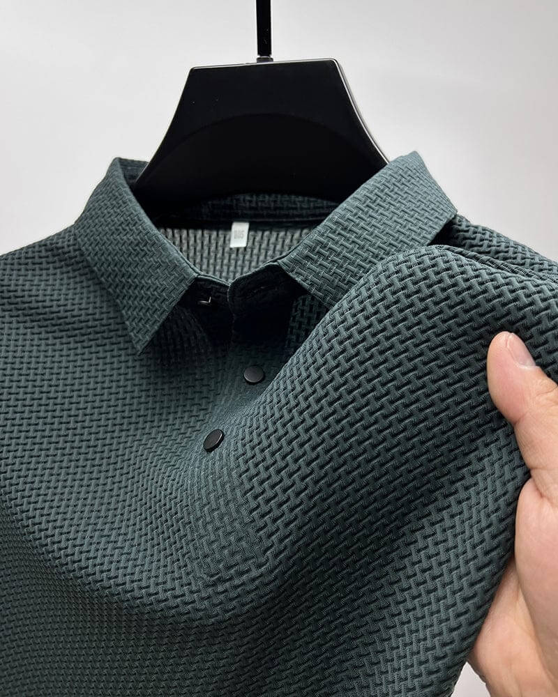 Men's Polo Shirt in Breathable Mesh - Matteo-Green-M-State of Style