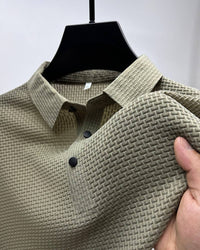 Men's Polo Shirt in Breathable Mesh - Matteo-Khaki-M-State of Style