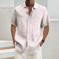 Men's polo shirt made of cotton-linen – Noah-White-S-State of Style