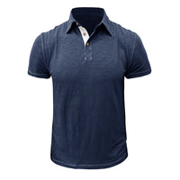 Men's Polo Shirt made of Soft Cotton – Matteo-Dark blue-S-State of Style
