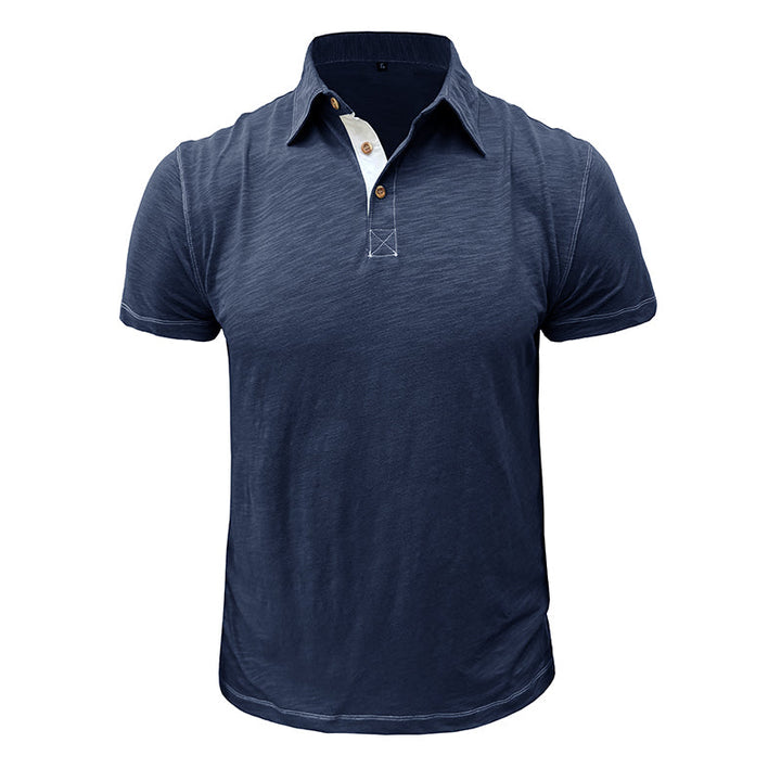 Men's Polo Shirt made of Soft Cotton – Matteo-Dark blue-S-State of Style
