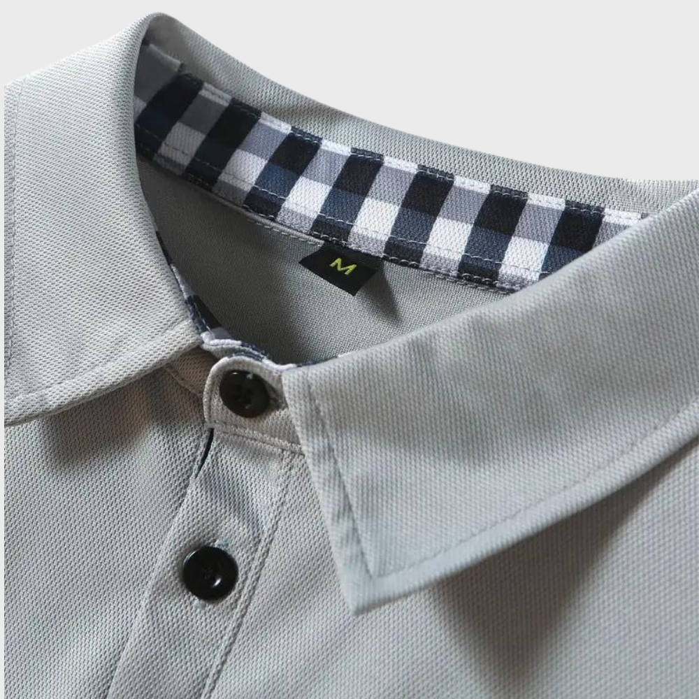 Men's Polo Shirt with Long Sleeves - Oliver-Black-S-State of Style