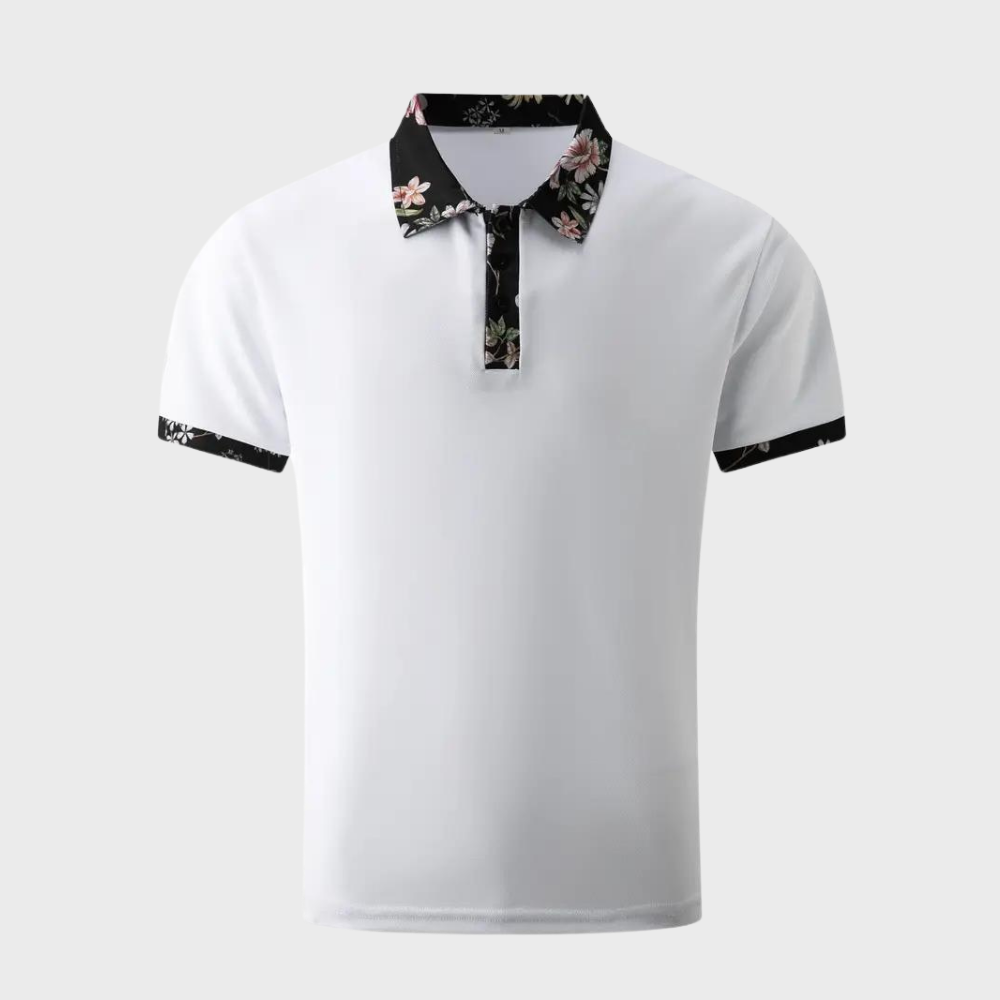 Men's Polo with Subtle Print - Noah-Black-XS-State of Style