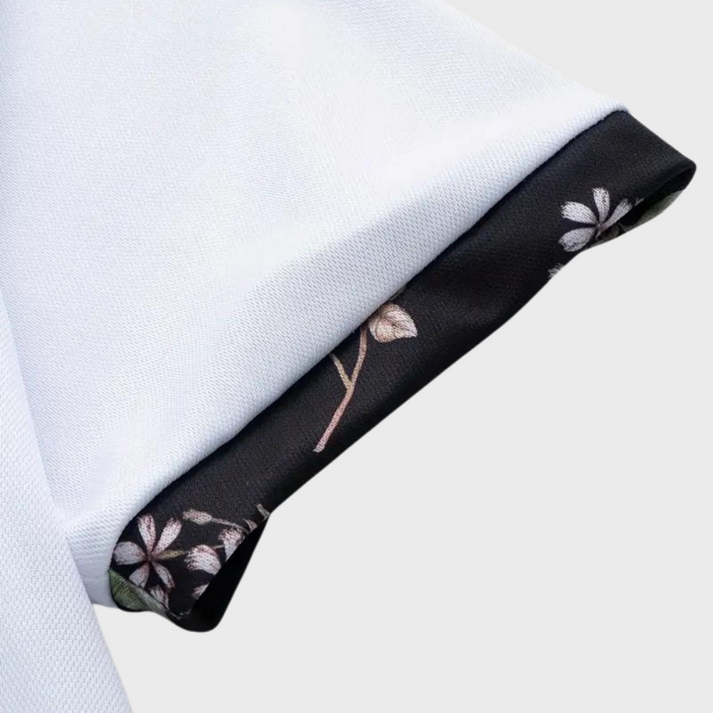 Men's Polo with Subtle Print - Noah-Black-XS-State of Style