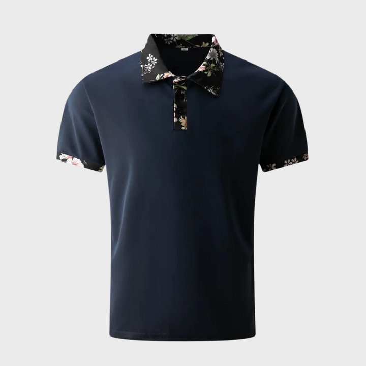 Men's Polo with Subtle Print - Noah-Black-XS-State of Style