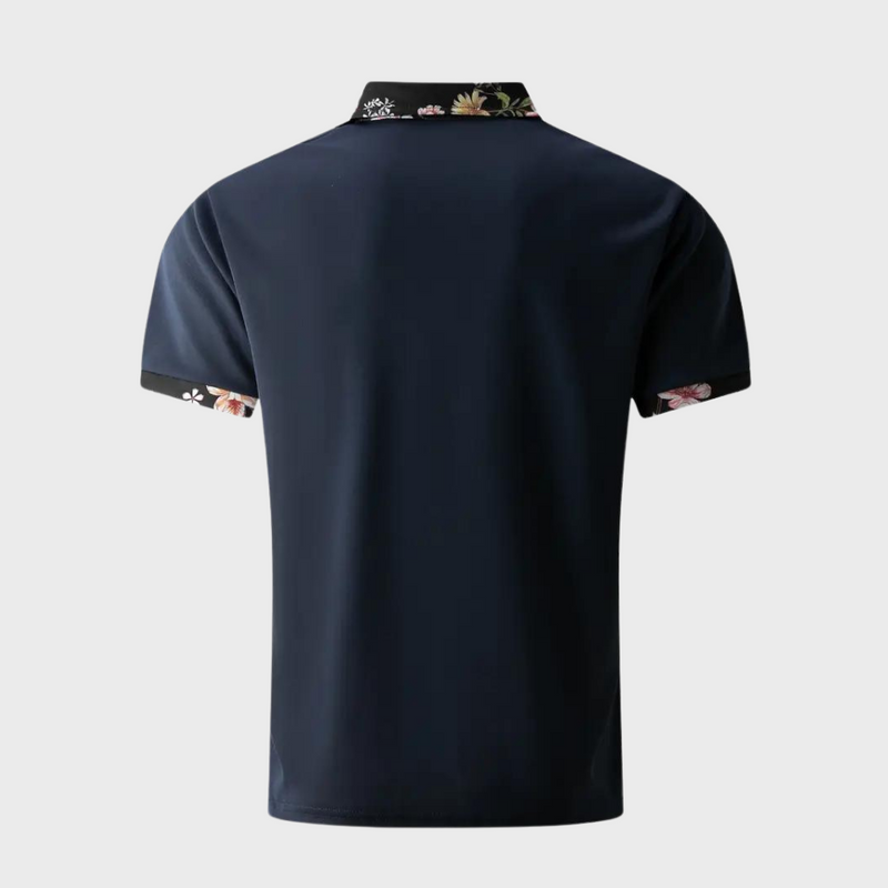 Men's Polo with Subtle Print - Noah-Black-XS-State of Style