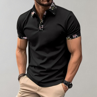 Men's Polo with Subtle Print - Noah-Black-XS-State of Style