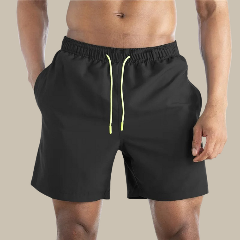 Men's Quick-Drying Swim Shorts | Stretch Fabric | Mid-Length Shorts-Black-S-State of Style