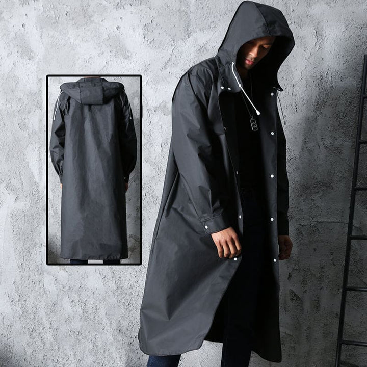 Men's Rain Jacket With Hood - Nimbus-Black-M-State of Style