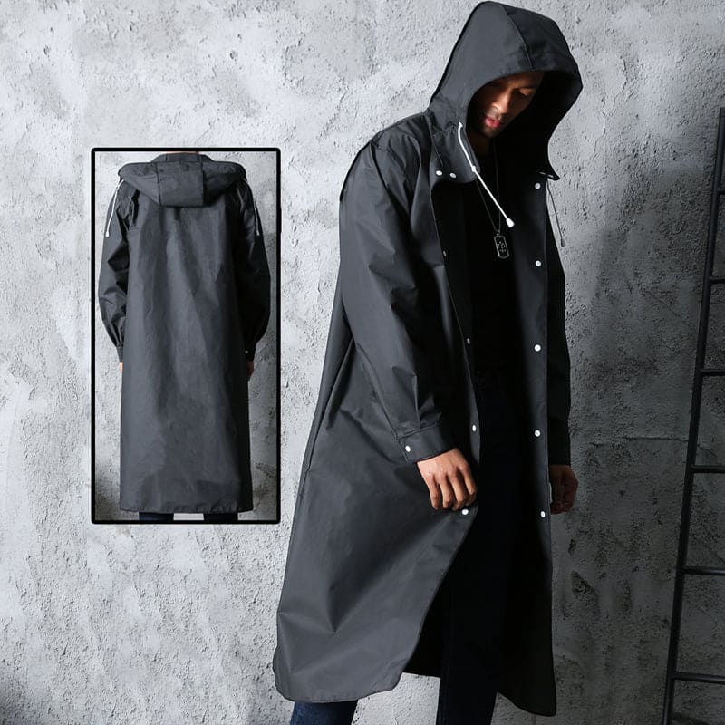 Men's Rain Jacket With Hood - Nimbus-Black-M-State of Style
