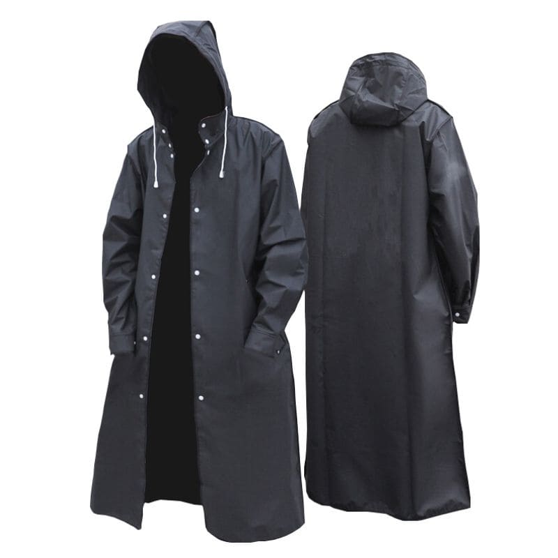 Men's Rain Jacket With Hood - Nimbus-Black-M-State of Style