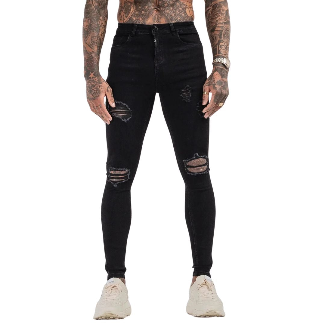 Men's Ripped Skinny Jeans | Trendy & Comfortable-Black-30-State of Style