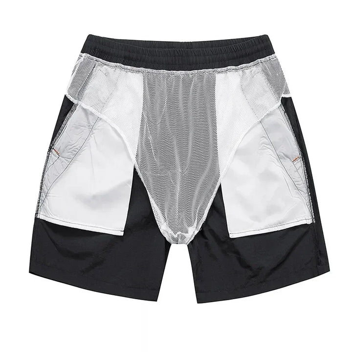 Men's Running Shorts with Mesh Inner Lining and Zip Pockets – Nikoas-Dark blue-S-State of Style