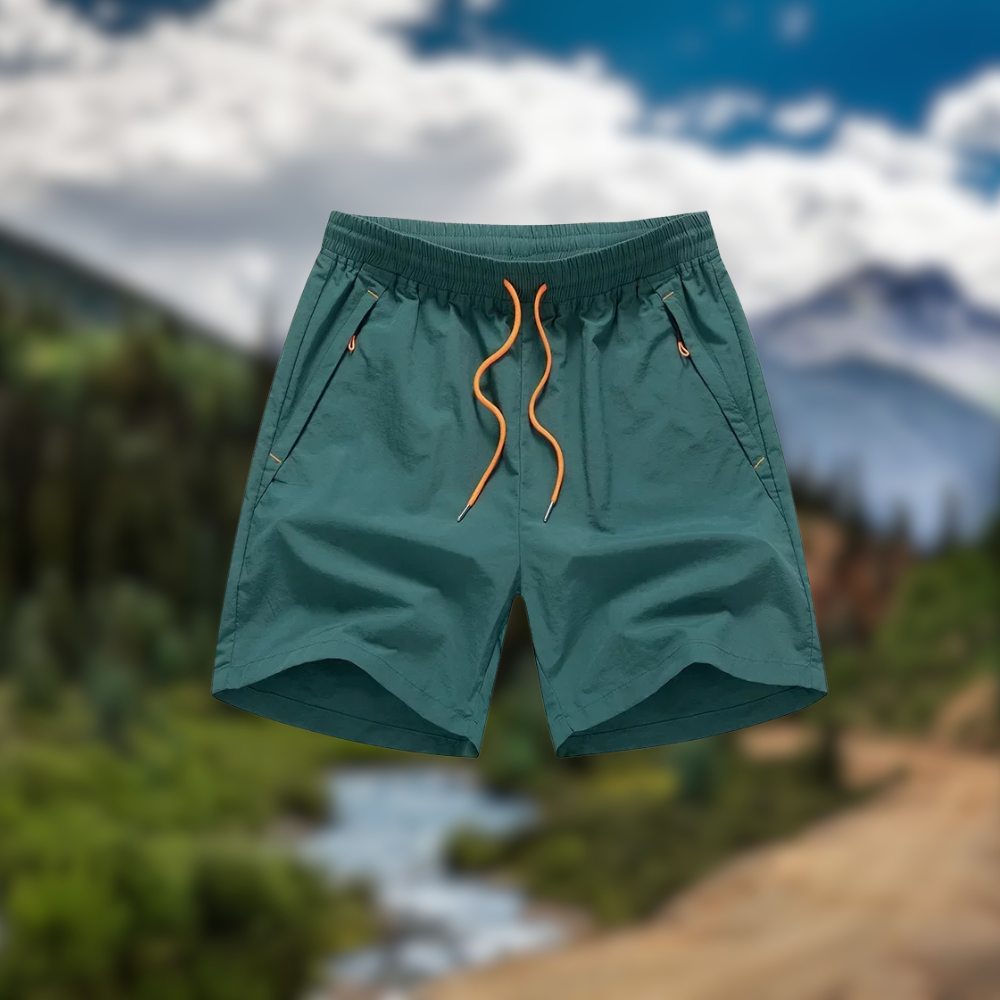 Men's Running Shorts with Mesh Inner Lining and Zip Pockets – Nikoas-Dark blue-S-State of Style