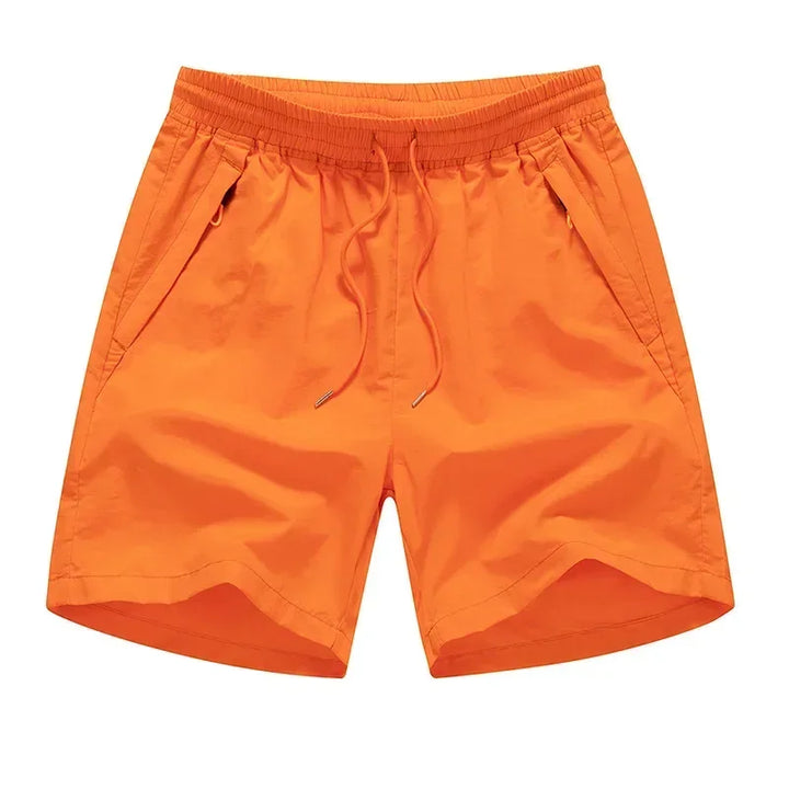 Men's Running Shorts with Mesh Inner Lining and Zip Pockets – Nikoas-Orange-S-State of Style