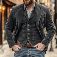 Men's set of Jacket and Waistcoat – Victor-Black-S-State of Style