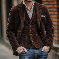 Men's set of Jacket and Waistcoat – Victor-Brown-S-State of Style
