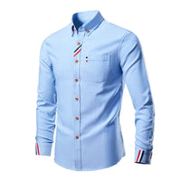 Men's Shirt with Long Sleeves - Liam-Blue-S-State of Style