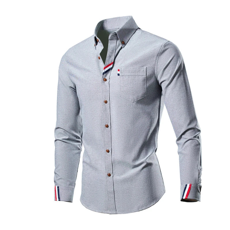 Men's Shirt with Long Sleeves - Liam-Grey-S-State of Style