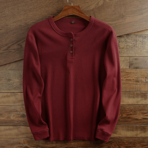 Men's Shirt with Waffle Structure - Mason-Red-S-State of Style