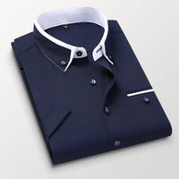 Men's Short Sleeve Shirt - Victor-Dark blue-M-State of Style