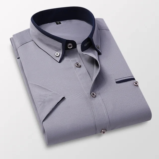 Men's Short Sleeve Shirt - Victor-Grey-M-State of Style